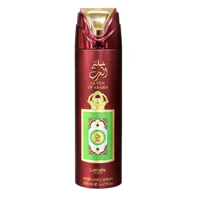 Lattafa Ladies Queen Of Arabia Deodorant Body Spray Spray 6.7 oz Fragrances 6298043161398 In Red
