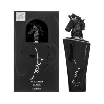 Lattafa Maahir Black Edition For Men Eau De Parfum Spray 3.4 oz