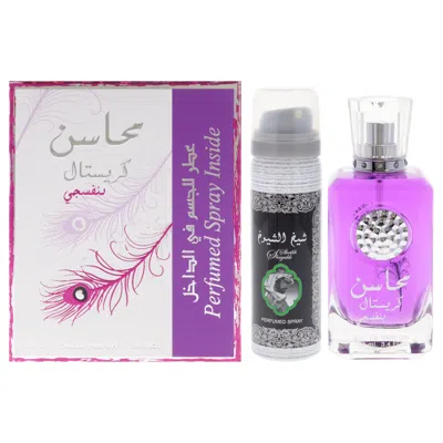 Lattafa Mahasin Crystal Violet By  For Women - 2 Pc Gift Set 3.4oz Edp Spray, 1.7oz Perfumed Spray
