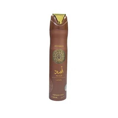Lattafa Men's Asad Bourbon Deodorant Spray 10.0 oz Fragrances 6290362347545 In Transparent
