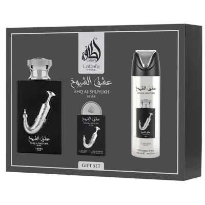 Lattafa Men's Ishq Al Shuyukh Silver Gift Set Fragrances 6290362346579 In Multi