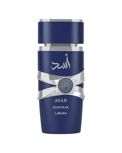 Lattafa Perfumes Men's 3.4oz Asad Zanzibar Parfum In Blue