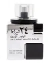 Lattafa Perfumes Men's 3.4oz Edp 24 Carat White Gold Edp