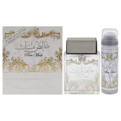 Lattafa Pure Musk By  For Men - 2 Pc Gift Set 3.4oz Edp Spray, 1.7oz Perfumed Spray In White