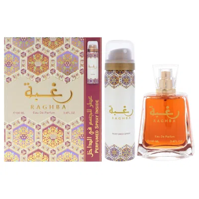 Lattafa Raghba By  For Unisex - 2 Pc Gift Set 3.4oz Edp Spray, 1.7oz Perfumed Spray