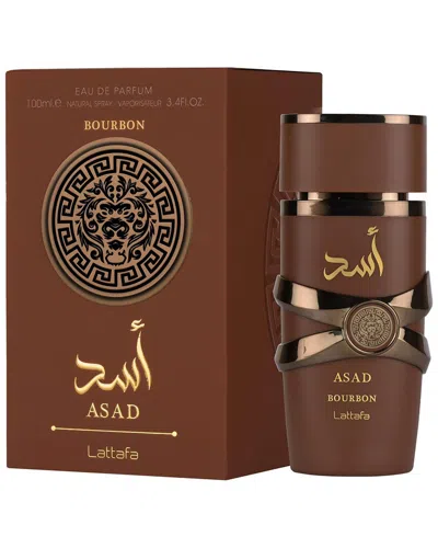 Lattafa Unisex 3.4oz Asad Bourbon Edp Spray In Transparent