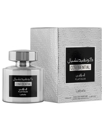 Lattafa Unisex 3.4oz Confidential Platinum Edp Spray In Transparent