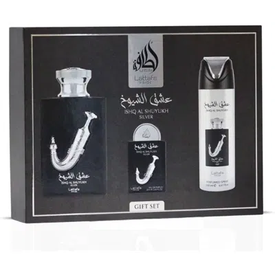 Lattafa Unisex Ishq Al Shuyukh Silver Gift Set Fragrances 6290362446579