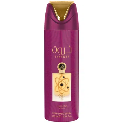Lattafa Unisex Tharwah Gold Body Spray 6.7 oz Fragrances 6298043161411 In Purple