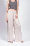 Lattelove Satin Wide-leg Pants In Milk