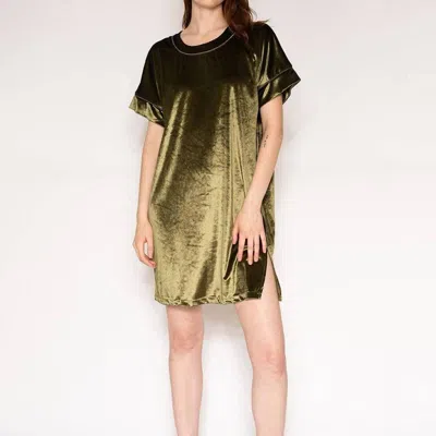 Lattelove Velvet Dress In Dark Green