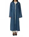 Laude The Label Marin Trench Coat In Washed Denim In Blue