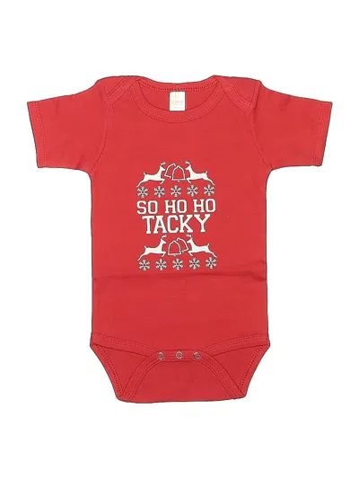 Pre-owned Laughing Giraffe Babies' Short Sleeve Onesie In Red