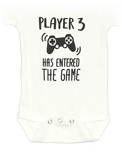 Pre-owned Laughing Giraffe Babies' Short Sleeve Onesie In White