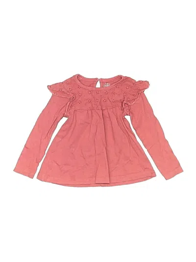 Pre-owned Laughing Llama Kids' Long Sleeve Blouse In Pink