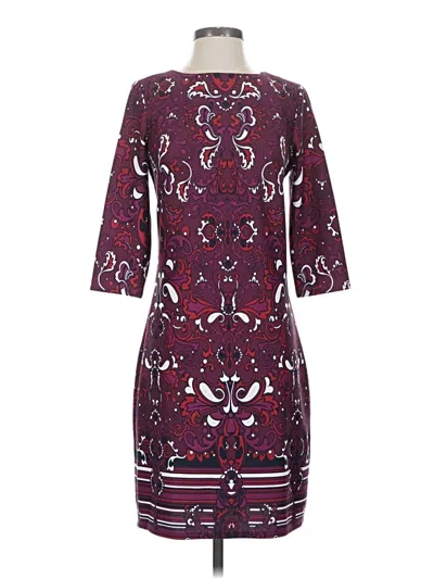 Pre-owned Laundry By Design Casual Dress In Burgundy