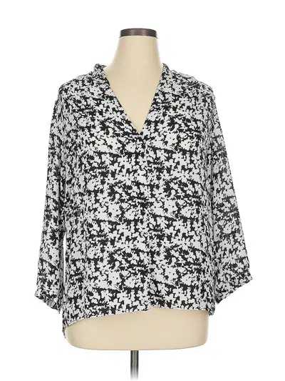 Pre-owned Laundry By Shelli Segal 3/4 Sleeve Blouse In Black