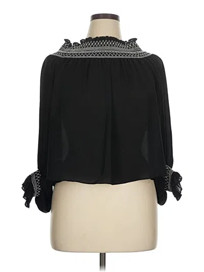Pre-owned Laundry By Shelli Segal 3/4 Sleeve Blouse In Black