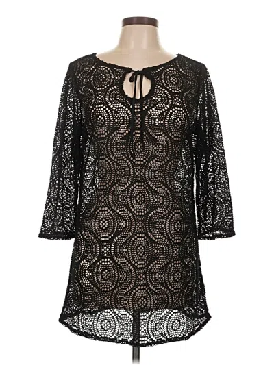 Pre-owned Laundry By Shelli Segal 3/4 Sleeve Blouse In Black