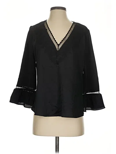 Pre-owned Laundry By Shelli Segal 3/4 Sleeve Blouse In Black