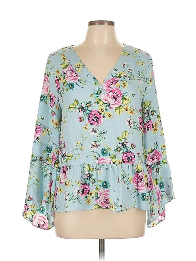 Pre-owned Laundry By Shelli Segal 3/4 Sleeve Blouse In Blue