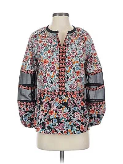 Pre-owned Laundry By Shelli Segal 3/4 Sleeve Blouse In Blue