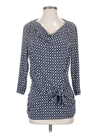 Pre-owned Laundry By Shelli Segal 3/4 Sleeve Blouse In Blue