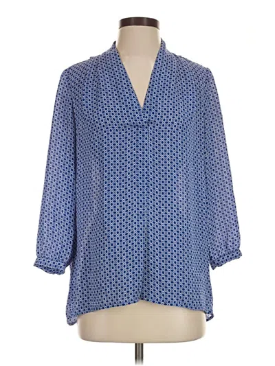 Pre-owned Laundry By Shelli Segal 3/4 Sleeve Blouse In Blue