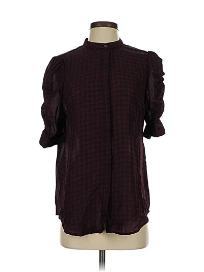 Pre-owned Laundry By Shelli Segal 3/4 Sleeve Blouse In Burgundy