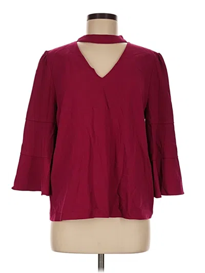 Pre-owned Laundry By Shelli Segal 3/4 Sleeve Blouse In Burgundy
