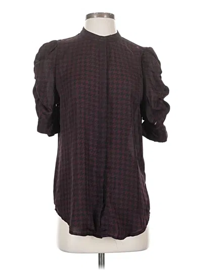Pre-owned Laundry By Shelli Segal 3/4 Sleeve Blouse In Burgundy