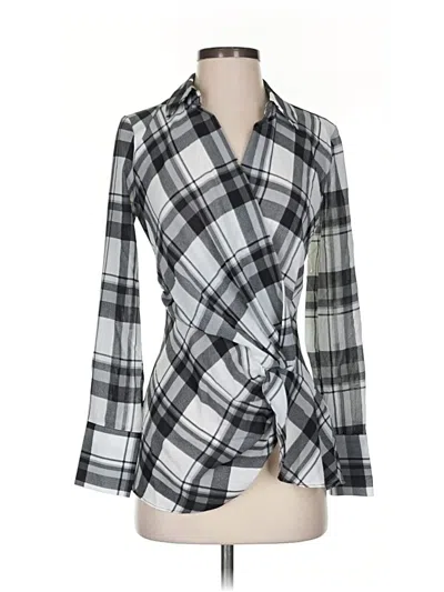 Pre-owned Laundry By Shelli Segal 3/4 Sleeve Blouse In Gray