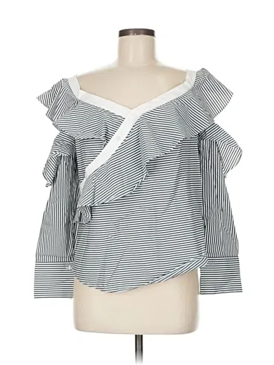 Pre-owned Laundry By Shelli Segal 3/4 Sleeve Blouse In Gray