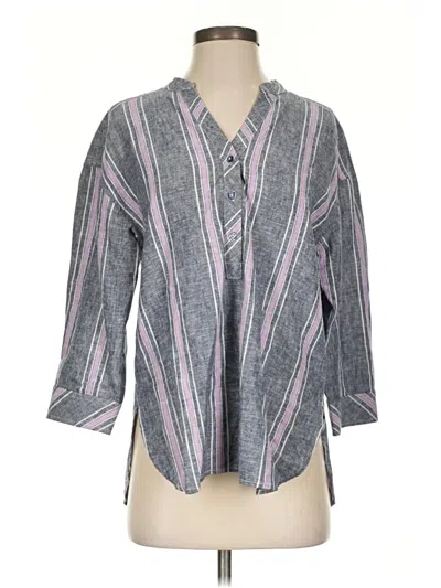 Pre-owned Laundry By Shelli Segal 3/4 Sleeve Blouse In Gray