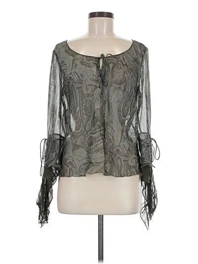 Pre-owned Laundry By Shelli Segal 3/4 Sleeve Blouse In Gray