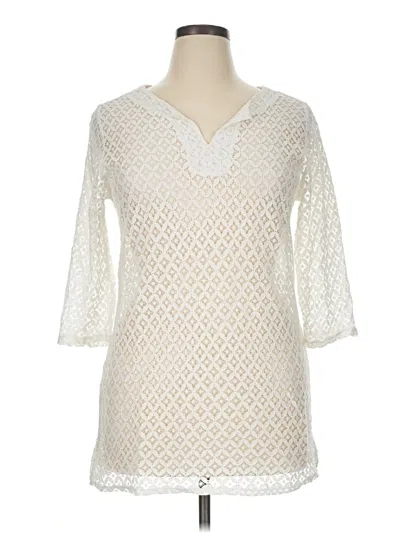 Pre-owned Laundry By Shelli Segal 3/4 Sleeve Blouse In Ivory
