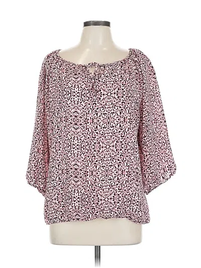 Pre-owned Laundry By Shelli Segal 3/4 Sleeve Blouse In Pink