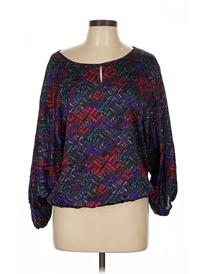 Pre-owned Laundry By Shelli Segal 3/4 Sleeve Blouse In Purple
