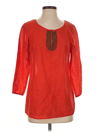 Pre-owned Laundry By Shelli Segal 3/4 Sleeve Blouse In Red