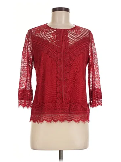 Pre-owned Laundry By Shelli Segal 3/4 Sleeve Blouse In Red