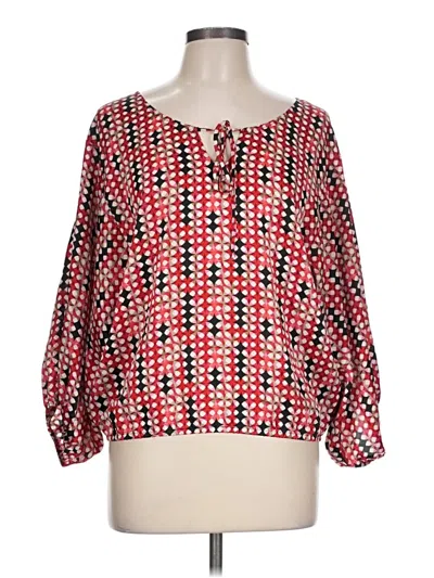 Pre-owned Laundry By Shelli Segal 3/4 Sleeve Blouse In Red