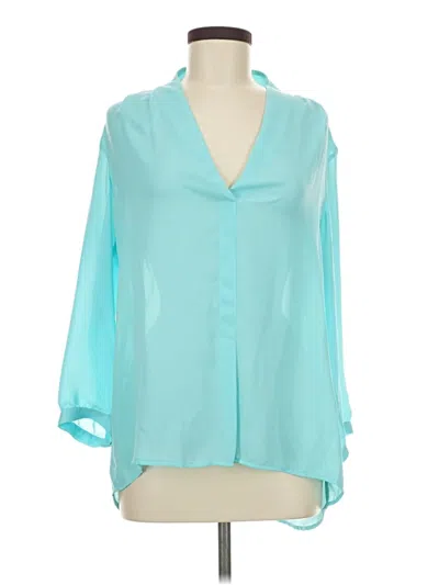 Pre-owned Laundry By Shelli Segal 3/4 Sleeve Blouse In Teal