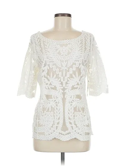 Pre-owned Laundry By Shelli Segal 3/4 Sleeve Blouse In White