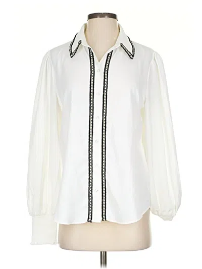 Pre-owned Laundry By Shelli Segal 3/4 Sleeve Blouse In White