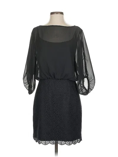 Pre-owned Laundry By Shelli Segal 3/4 Sleeve Top Black Boatneck Tops