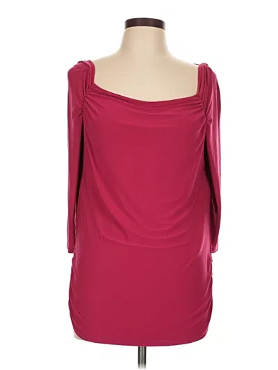Pre-owned Laundry By Shelli Segal 3/4 Sleeve Top Burgundy Boatneck Tops