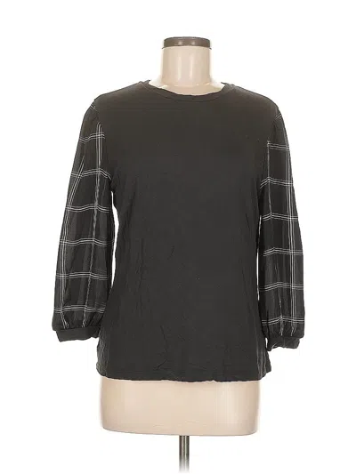 Pre-owned Laundry By Shelli Segal 3/4 Sleeve Top Gray Crew Neck Tops