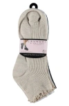 Laundry By Shelli Segal 6-pack Lettuce Edge Quarter Length Socks In Gray