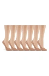 Laundry By Shelli Segal 7-pack Solid Laser-cut Liner Socks In Neutral