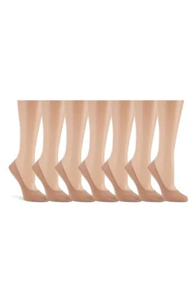 Laundry By Shelli Segal 7-pack Solid Laser-cut Liner Socks In Neutral